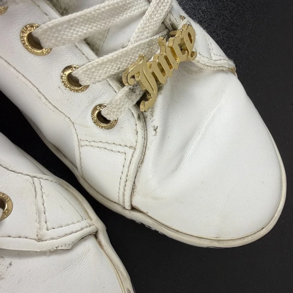Juicy Couture JC-Chatter Shoes Womens 8M White Low Top Lace-Up Athletic Sneakers